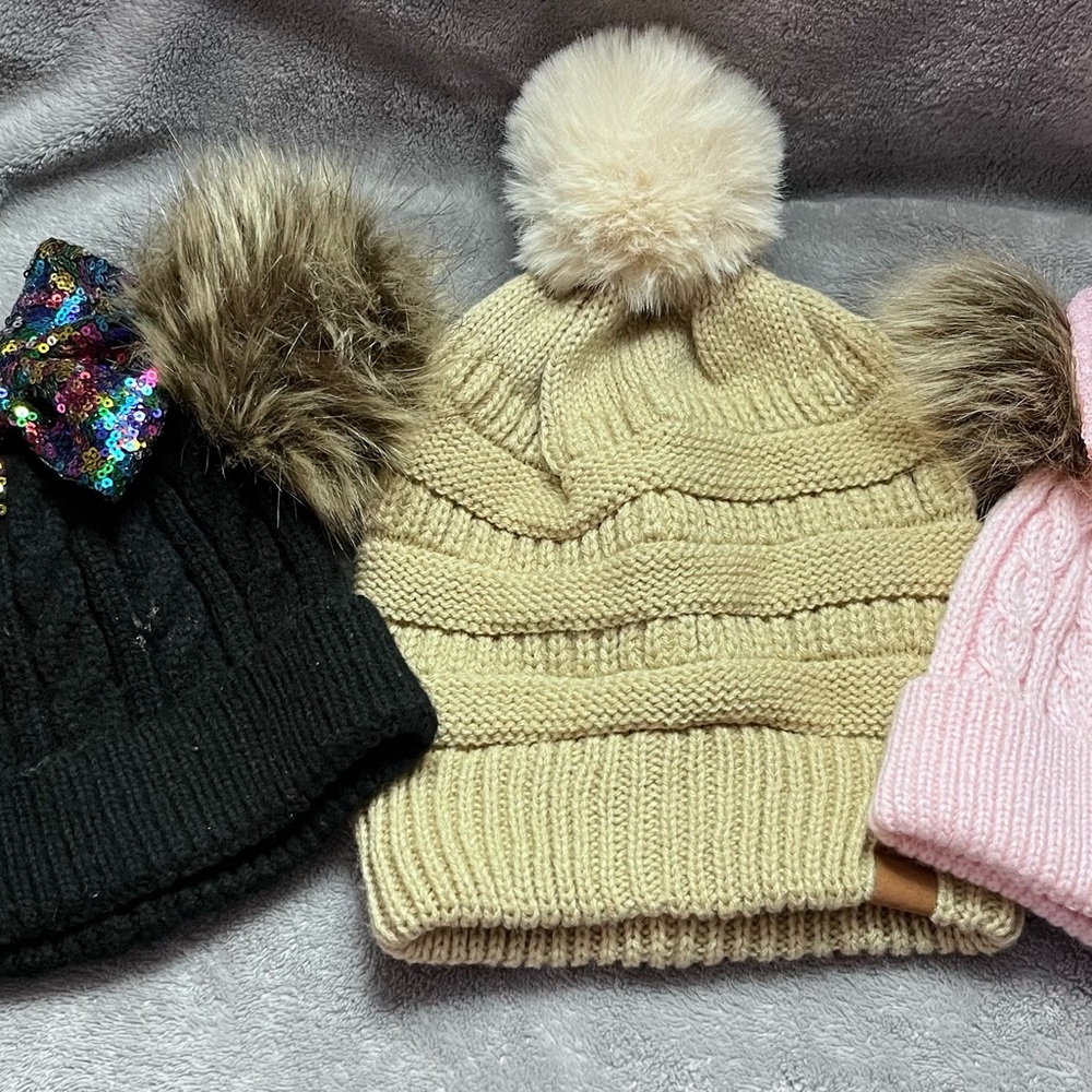 Cozy Knit Kids Beanie with Pom Pom